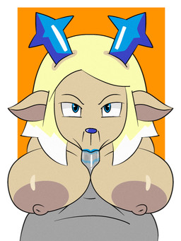 anthro antlers big_breasts blonde_hair blue_eyes bodily_fluids breasts duo faceless_character faceless_male fellatio female genitals hair horn lipstick_on_penis makeup male male/female mature_female nipples nude oral penile penis saliva saliva_on_penis sex simple_background susfortressa deltarune undertale_(series) carol_holiday deer mammal new_world_deer reindeer 3:4 digital_media_(artwork) hi_res