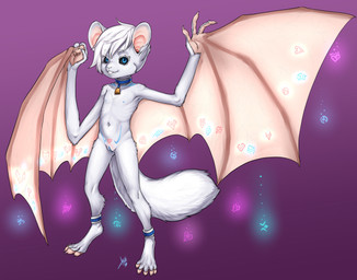 3_fingers 5_toes anklet anthro bell bell_collar big_wings biped black_sclera blue_anklet blue_collar blue_eyes blue_nipples blue_vulva buckteeth claws collar digitigrade eyebrow_through_hair eyebrows eyelashes eyelashes_through_hair feet female female_anthro finger_claws fingers flat_chested fluffy fluffy_tail front_view fur genitals hair humanoid_genitalia humanoid_vulva jewelry loli long_arms long_tail looking_at_viewer membrane_(anatomy) membranous_wings navel nipples nude nude_anthro nude_female pink_claws pink_fingers pink_inner_ear pink_membrane pink_toes pink_wings pupils purple_background realistic_wings short_hair simple_background slight_smile slim slim_anthro slim_female smile smiling_at_viewer solo spread_wings standing tail teeth toe_claws toes translucent translucent_hair vulva white_body white_eyebrows white_eyelashes white_fur white_hair white_tail wing_tattoo wings womb_tattoo young young_anthro young_female aogami floofy_(character) bat mammal 2025 absurd_res full-length_portrait hi_res portrait