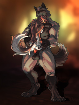 ahegao animal_genitalia anthro anus belly big_breasts big_penis black_belly black_body black_fur black_nipples breasts brown_body brown_fur brown_nose butt digitigrade duo fangs female fur genitals grey_body grey_fur inside looking_pleasured male male/female muscular nipples olive_eyes overweight overweight_anthro overweight_male penetration penis pink_anus pointy_ears red_penis sex sheath size_difference tail teeth tongue tongue_out vaginal vaginal_penetration white_body white_butt white_fur cornbread_clip cyndle rygel_misra absurd_res hi_res