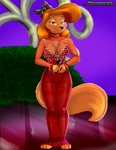 anthro anthrofied clothing dress female mic red_clothing red_dress solo fureverick disney the_fox_and_the_hound dixie_(tfath) canid canine canis domestic_dog hunting_dog mammal saluki sighthound absurd_res hi_res