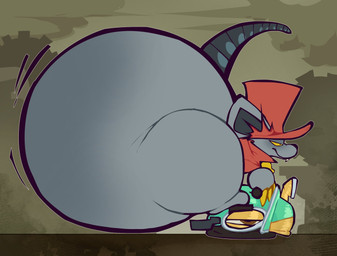 anthro big_butt butt clothing grey_body hat headgear headwear huge_butt hyper hyper_butt hyper_pear side_view smile solo lazy_logan404 planetsunrise smug_prince kirby_(series) kirby_air_riders kirby_squeak_squad nintendo daroach mammal mouse murid murine rodent 2025 digital_media_(artwork) hi_res