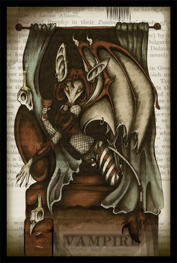 alternative_fashion anthro bone brown_hair candle chair container cup curtains ear_piercing female furniture glamfur goblet goth hair piercing skull solo text throne yellow_eyes silverblue bat mammal undead vampire brown_theme english_text