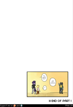 anthro backpack black_body black_fur black_nose blue_body blue_feathers blue_hair button_ears cheek_tuft clothed clothing countershading dialogue eyebrows facial_tuft feathers female floppy_ears fur group hair hoodie looking_at_another male neck_tuft short_hair speech_bubble tail tail_feathers tan_body tan_countershading tan_fur text topwear trio tuft white_body white_countershading white_fur yellow_body yellow_fur canisfidelis clara_(canisfidelis) humphrey_(canisfidelis) avian bird canid canine canis corvid corvus_(genus) crow domestic_dog herding_dog husky mammal nordic_sled_dog oscine passerine pastoral_dog spitz welsh_corgi absurd_res comic english_text hi_res