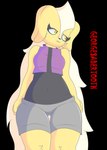 anthro breasts clothing female fur hair long_ears pelvis solo yellow_body yellow_eyes yellow_fur georgesabertooth paola_dog canid canine canis domestic_dog mammal absurd_res alpha_channel hi_res