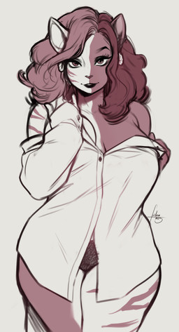 anthro biped breasts clothed clothed_anthro clothed_female clothing female fingers front_view fur hair looking_at_viewer simple_background smile solo standing furlana domestic_cat felid feline felis mammal 2026 absurd_res digital_drawing_(artwork) digital_media_(artwork) hi_res