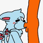 anthro duo fellatio food fruit male male/male oral penile plant pumpkin sex sucking mushroomwolf changed_(video_game) ruffle(character) squid_dog_(changed) canid canine mammal 1:1 animated low_res short_playtime thumbnail