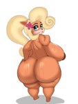 2022 absurd_res accessory activision anthro areola back_boob bandicoot big_breasts big_butt blonde_hair blue_eyes blush bodily_fluids breasts brown_areola butt coco_bandicoot crash_bandicoot_(series) female fladdykin flower flower_in_hair hair hair_accessory hand_on_butt hi_res huge_breasts huge_butt huge_thighs hyper hyper_breasts looking_back mammal marsupial nipples nude open_mouth orange_body plant ponytail short_stack side_boob solo sweat thick_thighs wide_hips