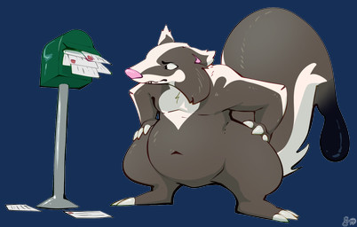 3_fingers 3_toes arm_tuft belly big_tail biped black_tail_tip bodily_fluids brown_belly brown_body brown_fur brown_tail claws dipstick_tail elbow_tuft feet fingers fur huge_tail ink letter long_tail mail mailbox male markings navel nude pink_nose simple_background solo standing tail tail_markings teeth text toes transparent_background tuft unusual_bodily_fluids white_body white_claws white_fur white_tail fizzpop pinnip_(pinnipip) badger hybrid mammal mephitid mustelid musteline skunk 2026 alpha_channel artist_name hi_res