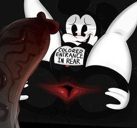 anal_fluids anal_only anthro anus big_penis black_background black_body black_fur bodily_fluids butt clothing countershading duo female foreskin fur genitals gloves handwear huge_penis humanoid_genitalia humanoid_penis legwear lying male male/female multicolored_body multicolored_fur on_back penis raceplay simple_background solo_focus spread_anus spread_legs spreading thick_thighs thigh_highs two_tone_body two_tone_fur white_body white_clothing white_countershading white_fur white_gloves white_handwear white_legwear white_thigh_highs ota_(artist) disney minnie_mouse mammal mouse murid murine rodent hi_res