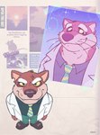 anthro biped bottomwear clothing cute_fangs male necktie pants shirt solo topwear spectral-bat brok_the_investigator cowcat_games dr._mink mammal mink mustelid musteline true_musteline 2024 hi_res portrait