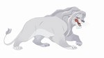 anthro feral fur male pawpads paws smile solo teeth white_body white_fur krossan_(artist) kiros felid lion mammal pantherine 16:9 hi_res widescreen