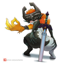 armor big_butt blush butt clothing convenient_censorship crouching female fused_shadow hair hand_on_butt headgear headgear_only headwear helmet helmet_only huge_butt looking_at_viewer looking_back looking_back_at_viewer master_sword melee_weapon not_furry nude orange_hair prehensile_hair presenting presenting_hindquarters rear_view smile solo spread_butt spreading sword text weapon juiceofyellow nintendo patreon the_legend_of_zelda twilight_princess midna humanoid imp twili 1:1 absurd_res better_version_at_paywall hi_res url