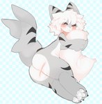 anthro blush butt countershading femboy hug hugging_object hugging_pillow male pawpads pillow solo tigershorky changed_(video_game) the_shark_(changed) fish marine shark hi_res