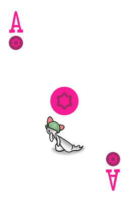 ambiguous_gender card curious playing_card solo blubbs.y nintendo pokemon generation_3_pokemon humanoid pokemon_(species) ralts 9:14