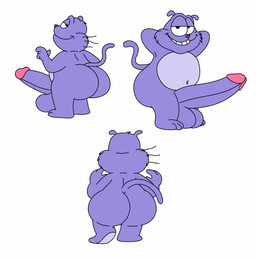 anthro balls bedroom_eyes belly big_belly big_butt biped black_eyes butt casual_nudity cheek_tuft clenched_teeth curling_tail erection facial_tuft feet foreskin fur genitals glancing_back half-closed_eyes hands_behind_head huge_butt humanoid_genitalia humanoid_penis looking_at_viewer looking_back looking_back_at_viewer male multicolored_body multicolored_fur multiple_poses narrowed_eyes navel nude open_mouth open_smile overweight overweight_anthro overweight_male penis pink_foreskin plantigrade pose purple_body purple_fur purple_penis raised_heel raised_tail rear_view red_nose seductive simple_background smile solo spine standing standing_on_toes tail teeth tiptoes toothy_grin tuft two_tone_body two_tone_feet two_tone_fur whiskers white_background white_sclera wide_hips heavymetalrules 20th_century_fox eek!_the_cat fox_kids nelvana eek_(character) domestic_cat felid feline felis mammal 2015 colored digital_drawing_(artwork) digital_media_(artwork) flat_colors hi_res multiple_images pinup