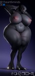 anthro areola barely_visible_genitalia barely_visible_pussy big_breasts breasts female genitals grey_body hands_behind_head huge_breasts nipples nude pussy solo thick_thighs wide_hips 1heart6minds halo_(series) microsoft xbox_game_studios alien sangheili 3d_(artwork) digital_media_(artwork)