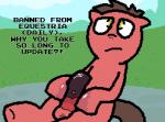 animal_genitalia animal_penis balls brown_hair equine_genitalia equine_penis exclamation_point feral genitals grass hair hooves male masturbation outside penile penile_masturbation penis plant quadruped question_mark sitting solo text yellow_eyes pokehidden banned_from_equestria hasbro my_little_pony big_brian fan_character equid equine horse mammal pony aliasing animated digital_media_(artwork) english_text low_res pixel_(artwork) pixel_animation short_playtime