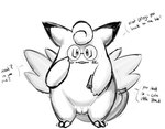 absurd_res clefable curled_tail dialogue eyewear eyewear_only female generation_1_pokemon genitals glasses glasses_only hi_res j.a.d monochrome nerd nintendo nude pokemon pokemon_(species) pussy sketch slightly_chubby slightly_chubby_female solo tail wearing_glasses