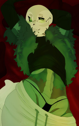 ambiguous_gender bone bottomwear bottomwear_down clothed clothing echo_body eyewear glasses looking_at_viewer lying male on_back pants pants_down partially_clothed piercing skeleton solo thong underwear cloudy_hyena oliver_(cloudy_hyena) humanoid hi_res trans_(lore) trans_man_(lore)