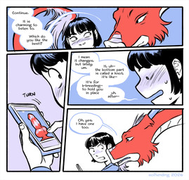 2_horns 5_fingers animal_dildo animal_sex_toy antlers bangs black_eyebrows black_hair black_text blue_antlers blue_clothing blue_facial_hair blue_goatee blue_horn blue_mane blue_shirt blue_sweatshirt blue_tail_tuft blue_topwear blush blush_lines bodily_fluids border canine_dildo cellphone clothed clothed_human clothed_male clothing dialogue dildo duo electronics embarrassed eyebrows facial_hair fangs feral fingernails fingers goatee hair holding_cellphone holding_object holding_phone holding_smartphone horn knot knotted_dildo long_sleeves looking_aside looking_back male male_feral male_human mane nails open_mouth phone red_body red_dildo red_tail scales serpentine sex_toy shirt short_hair smartphone sound_effects speech_bubble stuttering surprised sweat sweatshirt sweaty_face tail tail_tuft talking_feral talking_to_another teeth text topwear tuft ventral_scales white_border wide_eyed softending mythology captain_(softending) yuuto_(softending) dragon eastern_dragon human mammal mythological_creature mythological_scalie scalie 2026 artist_name comic dated english_text hi_res restricted_palette
