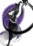 action_pose anthro bottomwear clothed clothing cosplay female fur hair looking_at_viewer motion_blur pants pose shirt simple_background smile solo standing tail topwear whip rika_(artist) rooster_teeth rwby blake_belladonna solnoma felid lyrian mammal digital_media_(artwork) hi_res