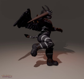 antennae_(anatomy) anthro black_body bulge exoskeleton fingers fur male muscular simple_background solo stripes tail wings traknoch tyler_(tymorph) felid mammal pantherine tiger 3d_(artwork) 3d_animation absurd_res animated blender_(artwork) blender_eevee_(artwork) digital_media_(artwork) hi_res no_sound short_playtime turntable_(animation) video