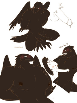 anthro anthro_on_anthro avian_feet balls big_muscles big_pecs black_balls black_body black_feathers black_penis black_tail black_wings blush clenched_teeth close-up crouching duo embarrassed erection eyes_closed feathers fur genitals glans half-closed_eyes hands_behind_back hug hugging_another larger_anthro larger_male looking_away male male/male multiple_angles muscular muscular_anthro muscular_male narrowed_eyes nipple_fetish nipple_play nipple_suck nipples nude pecs penis simple_background size_difference smaller_anthro submissive submissive_male sucking surprised tail tail_feathers teeth text white_background white_body white_fur wide_eyed wings lovebuffpg45 tarte_(pegu2726) avian domestic_cat felid feline felis mammal 3:4 artist_name digital_drawing_(artwork) digital_media_(artwork) hi_res