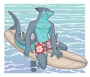 anthro areola athletic athletic_anthro athletic_male barefoot black_body black_fin black_tail blue_areola blue_body blue_eyes blue_nipples blue_tail chest_scar clothed clothed_anthro clothed_male clothing dorsal_fin elbow_fin facial_scar feet fin fin_scar gills grey_body grey_fin grey_tail grin head_fin looking_aside male male_anthro multicolored_body multicolored_clothing multicolored_fin multicolored_swimming_trunks multicolored_swimwear multicolored_tail navel neck_gills nipples non-mammal_nipples notched_fin outline partially_submerged pupils red_clothing red_swimming_trunks red_swimwear scar sea sharp_teeth sitting sitting_on_surfboard smile snout snout_scar solo surfboard swimming_trunks swimwear tail tail_fin teeth topless topless_anthro topless_male water white_clothing white_outline white_swimming_trunks white_swimwear snarkysardine blacktip_reef_shark carcharhinus fish marine reef_shark requiem_shark shark hi_res