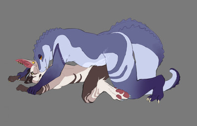 4_toes 5_toes anthro anthro_on_anthro anthro_penetrated anthro_penetrating anthro_penetrating_anthro breast_squish breasts brown_body claws digitigrade dominant duo feet female female_penetrated finger_claws from_behind_position fur grey_background larger_dom larger_male lying male male/female male_penetrating male_penetrating_female multicolored_body nude nude_anthro nude_female nude_male on_front pawpads penetration pink_pawpads pinned pinned_to_ground purple_body sex side_view simple_background size_difference smaller_penetrated squish tan_body toe_claws toes underpaw brain.putrefaction mythology stratus_(brain.putrefaction) zara_(brain.putrefaction) crocodile crocodilian dragon furred_dragon furred_scalie mythological_creature mythological_scalie reptile scalie hi_res trans_(lore) trans_woman_(lore)