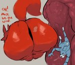 ambiguous_fluids anal anal_vore anus ass_up athletic big_butt blue_body bodily_fluids butt comic_panel duo exploring internal machine male male/male male_pred micro micro_exploring_macro poof red_body sweat thick_thighs vore jojobiz five_nights_at_freddy's five_nights_at_freddy's_2 scottgames foxy_(fnaf) toy_bonnie_(fnaf) animatronic canid canine fox lagomorph mammal robot comic hi_res