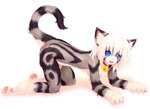 anthro bell bell_collar blue_eyes breasts casual_nudity collar female fur hair nude paws simple_background solo white_background white_hair tetetor-oort karin_(tetetor-oort) domestic_cat felid feline felis mammal 2015