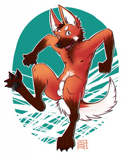 5_fingers abstract_background animal_genitalia anthro balls biped black_claws black_nose black_pawpads brown_body brown_fur brown_hair brown_nipples brown_tail cheek_tuft claws digitigrade facial_tuft fangs fingers fully_sheathed fur genitals glistening glistening_eyes glistening_nose glistening_pawpads gloves_(marking) hair leg_markings looking_at_viewer male markings neck_tuft nipples open_mouth orange_body orange_ears orange_fur orange_tail pawpads paws sheath short_hair simple_eyes socks_(marking) solo tail teeth tuft white_balls white_body white_fur white_inner_ear white_sheath white_tail yookie canid canine mammal maned_wolf 2015 dated hi_res signature