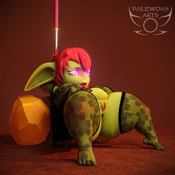 4_fingers 4_toes ahegao amber_eyes areola belly big_breasts big_butt big_ears biped blush blush_lines bodily_fluids breasts butt choker clothed clothing ear_piercing ear_ring eyelashes fantasy feet female female_humanoid fingers freckled_face freckles genital_fluids genitals giant_hammer gloves green_body hair hammer handwear heart_eyes heart_symbol holding_object holding_weapon jewelry lace lace_stockings lace_topwear legwear lingerie long_eyelashes looking_pleasured maul necklace nipple_piercing nipples oversized_weapon paladin piercing red_hair ring_piercing short_stack slightly_chubby solo stockings thick_thighs toes tongue tongue_out tools vaginal_fluids weapon palewdas_arts palewdasarts_(modeler) mina_(palewdasarts) goblin humanoid 1:1 3d_(artwork) digital_media_(artwork) hi_res tagme