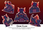 blue_body blue_scales bracelet claws cute_fangs ejaculation facial_horn fangs fantasy hands-free horn hug jewelry light male nose_horn open_mouth orange_body orange_scales pattern_scales patterns purple_body purple_scales red_body red_eyes red_scales scales scar sight smile solo sticker sticker_pack teeth text tired tongue toy yawn hoffersanchez fallout microsoft fan_character deathclaw humanoid monster scalie digital_media_(artwork) english_text
