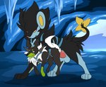 ambiguous_penetration animated balls bdsm belly_riding black_body black_fur bound canid canine cave dangling dangling_legs duo felid female feral feral_penetrated feral_penetrating fur generation_4_pokemon generation_7_pokemon genitals harness hybrid ice ice_cave knot legendary_pokemon lone_(lonewolffl) luxray male male/female mammal muskydusky nintendo penetration penis pokemon pokemon_(species) sex short_playtime size_difference straps tongue tongue_out zygarde zygarde_10_forme