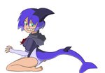 claws clothing dangerous female fin kneeling looking_at_viewer school_uniform sharp_teeth smile smiling_at_viewer solo teeth uniform bolexle animal_humanoid fish fish_humanoid humanoid marine marine_humanoid shark_humanoid absurd_res hi_res