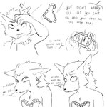 anthro bodily_fluids dialogue duo jewelry male necklace tears teeth text toss tossing young young_anthro sleepytoy kyle_(sleepytoy) canid canine canis domestic_dog mammal 1:1 absurd_res comic english_text hi_res monochrome