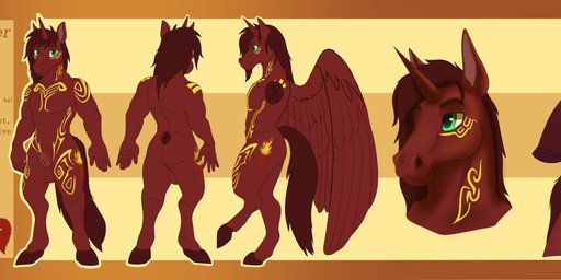 animal_genitalia animal_penis animal_vulva anthro anus backsack balls big_penis biped clitoris cutie_mark equine_anus equine_genitalia equine_penis equine_vulva erection genitals green_eyes hair hooves horn intersex intersex_anthro long_hair long_tail maleherm maleherm_anthro markings maroon_fur medial_ring penis sheath solo tail tall tattoo text tribal tribal_markings tribal_tattoo unguligrade vein veiny_penis vulva wings jester_hyhuahua hasbro my_little_pony mythology flarechaser equid equine mammal mythological_creature mythological_equine winged_unicorn absurd_res english_text hi_res model_sheet