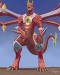 animal_genitalia anthro anus claws finger_claws genital_slit genitals horn knot looking_at_viewer male multicolored_body penis pose presenting presenting_penis red_body ridged_penis scales solo spread_slit spreading tail toe_claws vein veiny_penis pokegontc bakugan mythology drago_(bakugan) dragon dragonoid_(bakugan) mythological_creature mythological_scalie reptile scalie 4:5 hi_res pinup