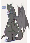 aileen_fritani anthro dktorzi dragon female hi_res membrane_(anatomy) membranous_wings mythological_creature mythological_scalie mythology scalie solo solo_farming_in_the_tower spikes spikes_(anatomy) tail wings