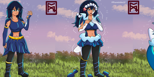 anthro blue_eyes blue_hair blue_nipples bottomwear breasts clothing clothing_loss crop_top female hair human_to_anthro navel nipples outside pokemon_transformation pokemorph shirt skirt solo species_transformation tank_top three_frame_sequence topwear torn_clothing transformation transformation_sequence furminko27 nintendo pokemon aquatic generation_7_pokemon human mammal pinniped pokemon_(species) primarina 3:1 absurd_res hi_res