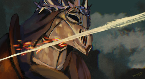 anthro armor cape clothing crusader dark_fantasy fantasy headgear helmet holding_object magic male melee_weapon solo sparks weapon wreath zerbug lords_of_the_fallen mythology molohrum dragon gecko lizard mythological_creature mythological_scalie reptile scalie snake absurd_res digital_media_(artwork) hi_res huge_filesize