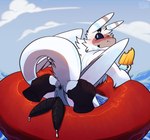 2_penises animal_genitalia anthro anus blush blush_lines blushing_profusely bodily_fluids bodily_fluids_drip butt dark_sclera dripping erection fur furred_wings genital_fluids genital_slit genitals looking_at_viewer looking_back looking_over looking_over_back looking_over_shoulders male multi_genitalia multi_penis outdoor_nudity outside penis pool_float pool_toy precum precum_drip ridged_penis spread_anus spread_butt spreading tail white_body white_fur lustwasp mythology signal_(lustwasp) dragon furred_dragon furred_scalie mythological_creature mythological_scalie scalie absurd_res hi_res