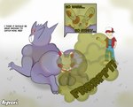 all_fours ambiguous_gender anthro balls being_watched bodily_fluids butt butt_grab claws cutaway dialogue fart fart_fetish feet genitals hand_on_butt holding_onto_partner looking_at_another looking_at_butt looking_back male on_ground onomatopoeia open_mouth rear_view saggy_balls size_difference smile sound_effects sweat text toe_claws ayveri nintendo pokemon red_(pokemon) generation_1_pokemon generation_3_pokemon gengar human mammal pokemon_(species) spinda english_text hi_res