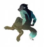 anthro clothed clothing fur hair male simple_background solo white_background hitmore canid canine mammal hi_res