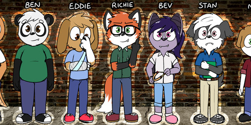 anthro clothed clothing cosplay fur hair sewer text young pokefound da_silva it_(stephen_king) stephen_king_(copyright) gordon_(pokefound) jimmy_(pokefound) jun_(pokefound) mattie_(pokefound) ollie_(pokefound) pink_(pink) randy_(pokefound) bat beagle bear border_collie canid canine canis collie colubrid corn_snake domestic_dog fox giant_panda herding_dog hunting_dog lagomorph lampropeltini leporid mammal megabat pastoral_dog rabbit rat_snake reptile scalie scent_hound sheepdog snake absurd_res english_text hi_res