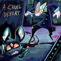 ambiguous_gender caption duo grin looking_at_another scared smile standing_on_another text whiskers geckozen floraverse ciero ambiguous_species domestic_cat felid feline felis mammal 1:1