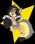 anthro clothing colored_nails eyewear female glasses legwear nails panties pasties solo stockings underwear young young_anthro zooshi zoosie canid canine canis mammal wolf absurd_res alpha_channel hi_res meme