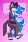 anthro bed blush cock_warming cuddling duo eyes_closed fur furniture hug male male/male nude penetration romantic sex simple_background size_difference sleeping smile tongue tongue_out young wolfyzeeb jossmar zeeb_wolfy canid canine canis mammal wolf 2:3 digital_media_(artwork) hi_res