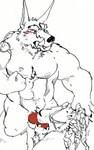 anthro blush bodily_fluids cum cum_in_mouth cum_inside duo fellatio genital_fluids male male/male muscular muscular_male nipple_fetish nipple_pinch nipple_play oral penile pinch sex standing tail tears fuddyblog league_of_legends riot_games tencent rengar_(lol) warwick_(lol) canid canine canis felid lion mammal pantherine wolf hi_res